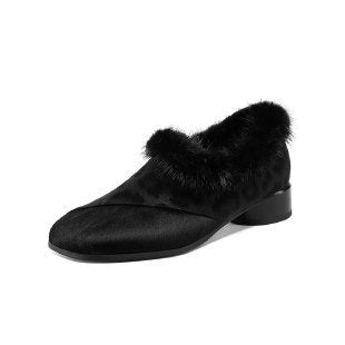 Damen Elegante Mokassins mit Fellbesatz Echo Archiv