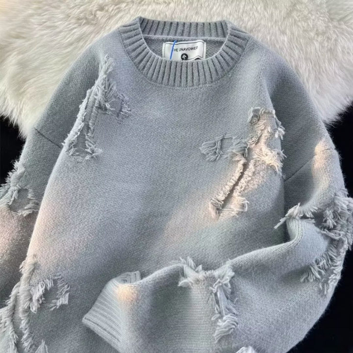 Damen Lässiger Oversized-Pullover mit verwaschenem Design – Mavelle