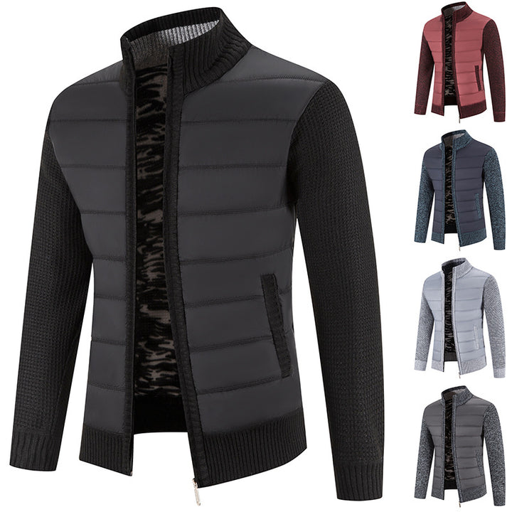 Herren nan Hybrid-Strick-Steppjacke mit wattierter Front, ergonomischen Strickärmeln und hohem Stehkragen Echo Archiv