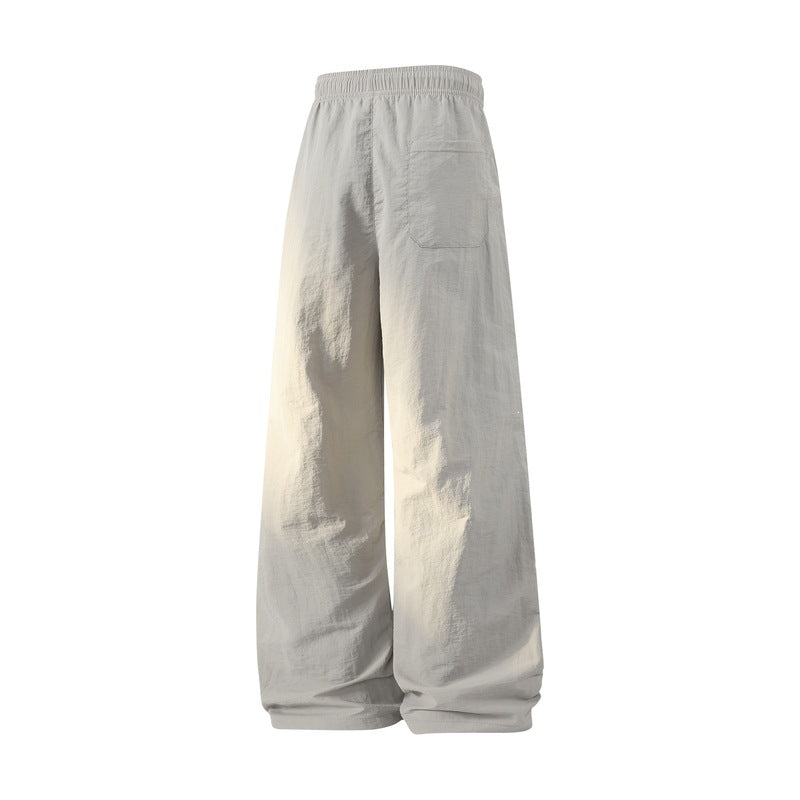 Damen Weite Baggy-Leinenoptik-Hose mit Tunnelzug, perforierten Einsätzen & Relaxed-Silhouette Echoarchiv