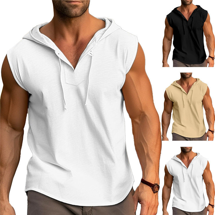 Herren ärmelloses Sportshirt mit praktischem Kordelzug Echoarchiv