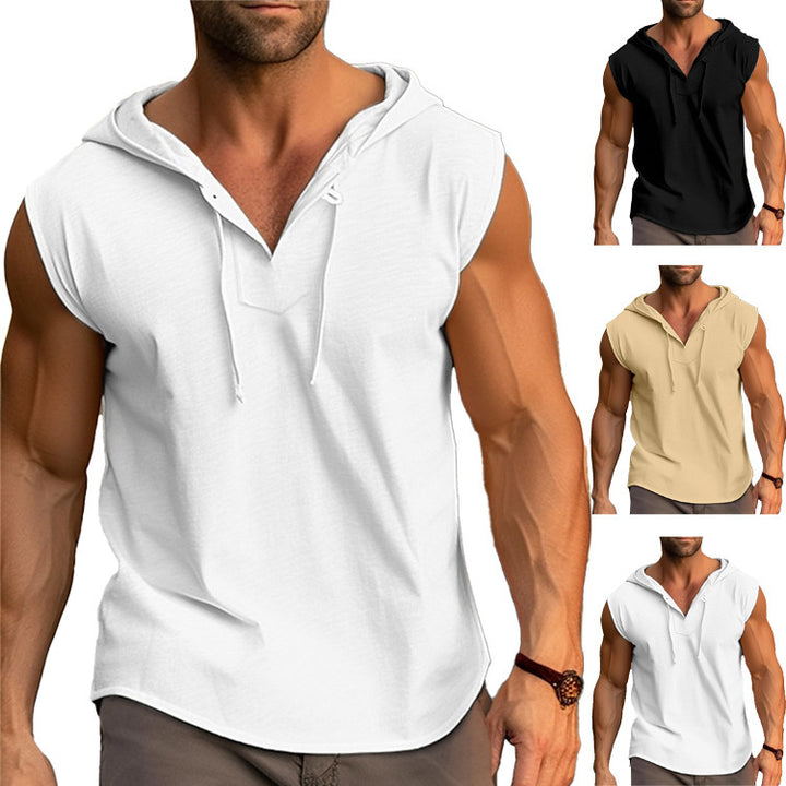 Herren ärmelloses Sportshirt mit praktischem Kordelzug Echoarchiv
