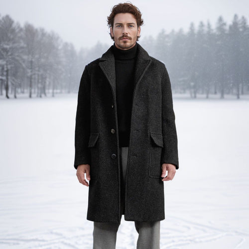 Herren eleganter und wärmer Wintermantel mit doppelter Knopfleiste und praktischen Taschen Echoarchiv