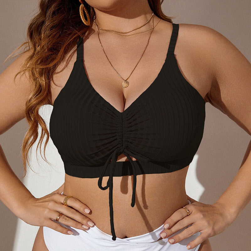Damen Sportliches Bikini-Oberteil mit Raffungen und verstellbaren Trägern Echo Archiv
