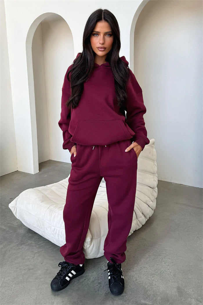Damen Bequemer Kapuzenpullover und Jogginghose Set Echo Archiv