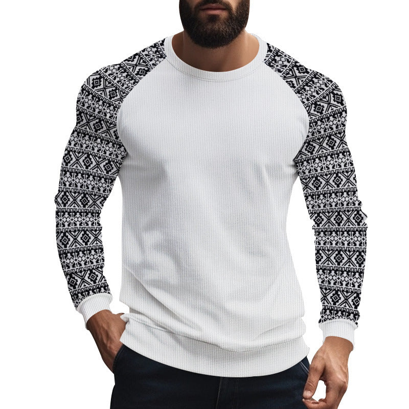 Herren modischer Langarmpullover mit geometrischem Muster Echoarchiv