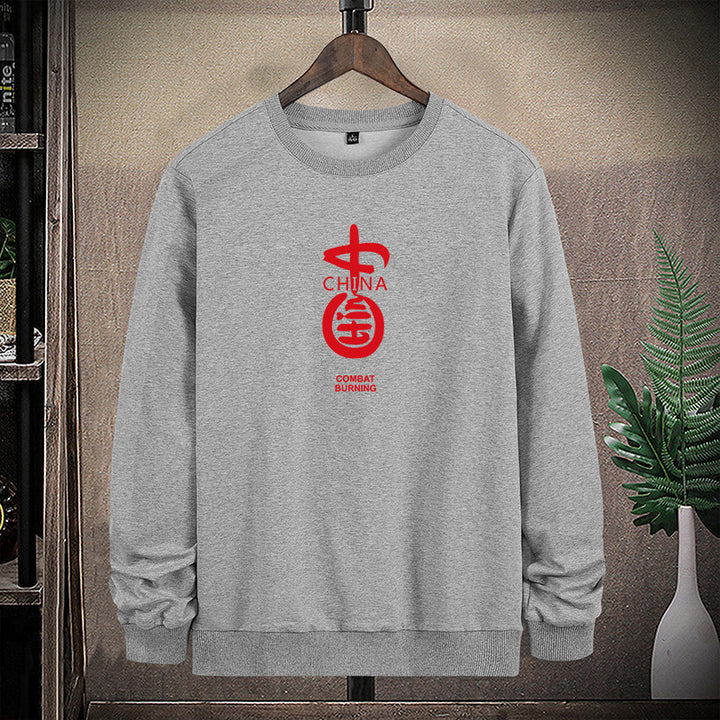 Herren Sweatshirt mit Rundhalsausschnitt, Baumwollmix und markantem Frontprint Echo Archiv