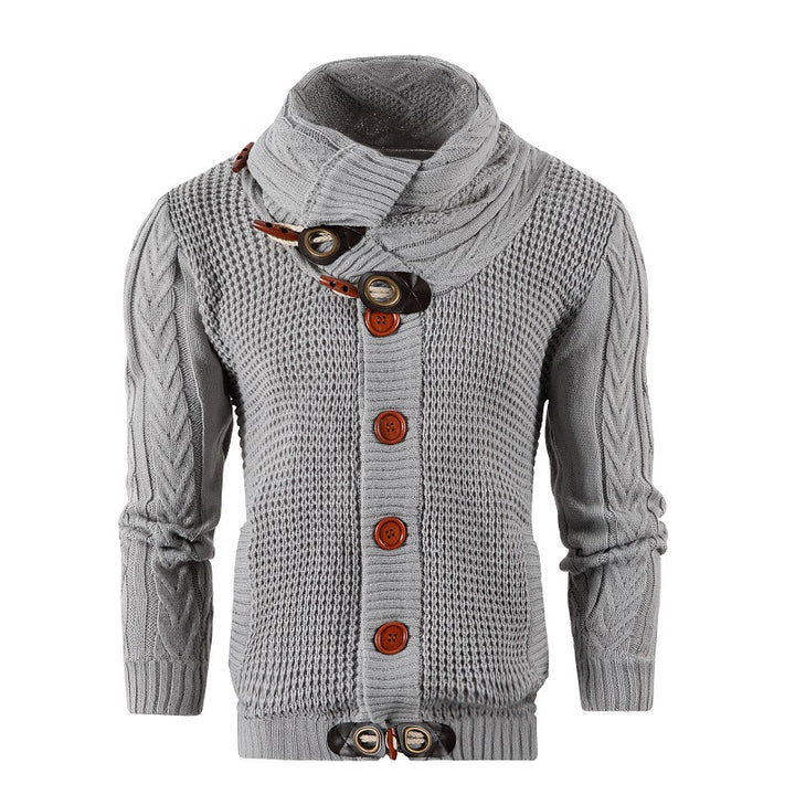 Herren Grobstrick Strickjacke mit umschlagbarem Halsausschnitt Echoarchiv