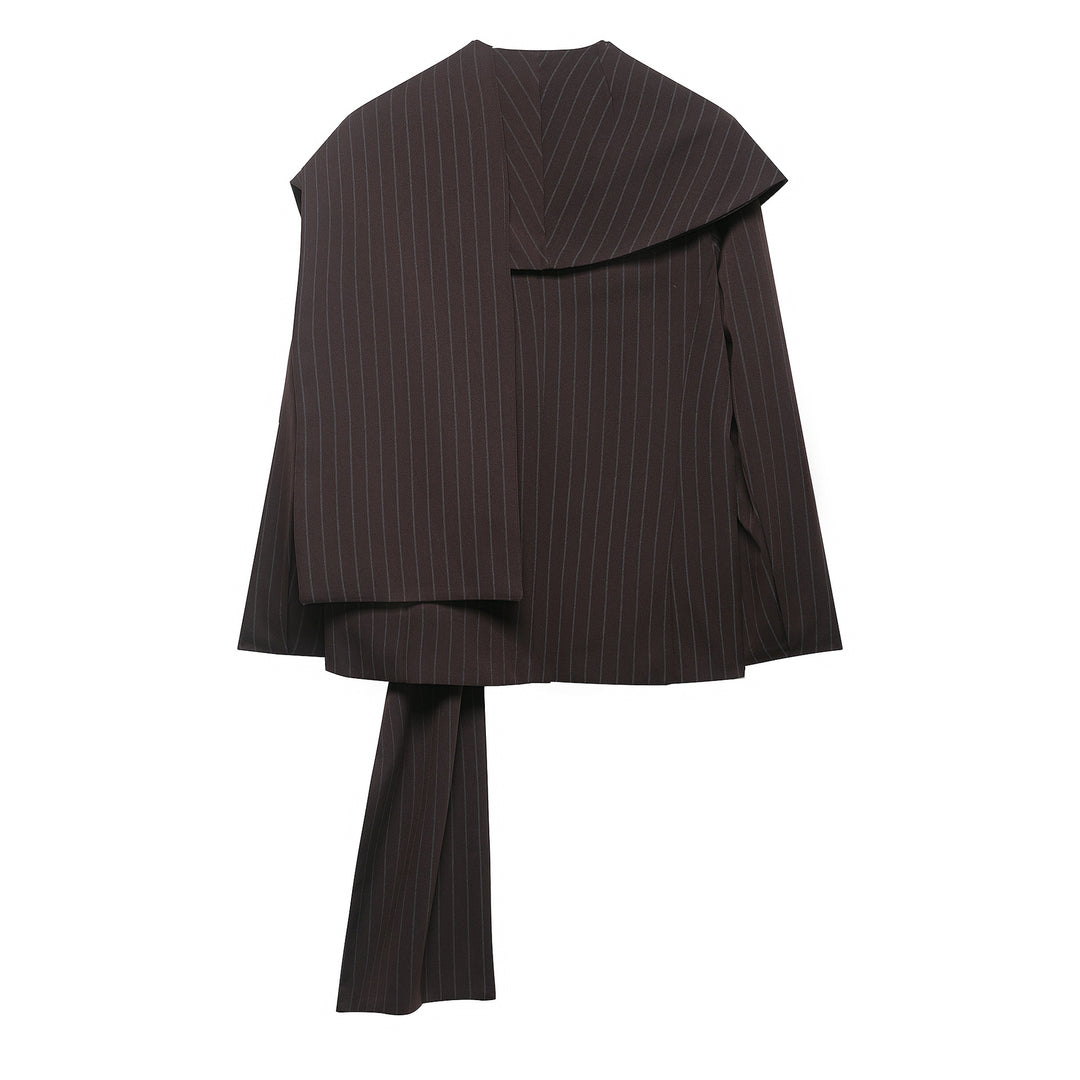 Damen Blazer mit übergroßem Schalkragen und langer Bindeschleife Echoarchiv