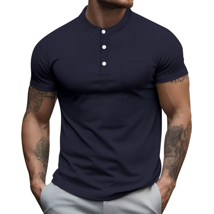 Herren Kurzarm Poloshirt mit Knopfleiste und Brusttasche Echoarchiv