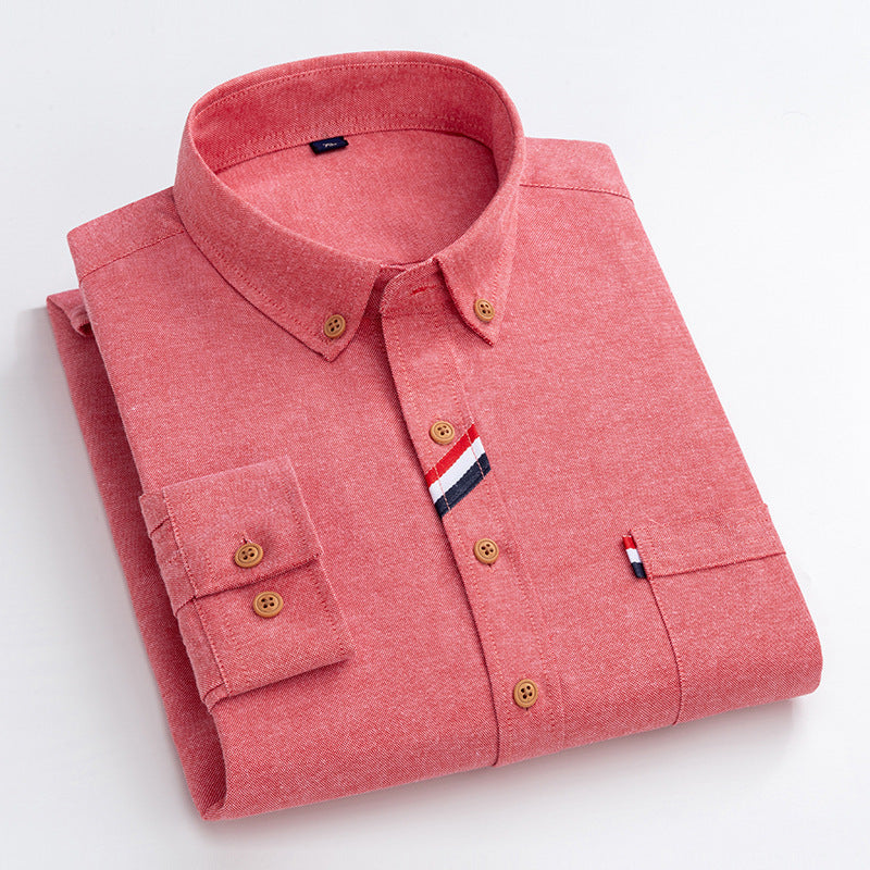 Herren Chambray Hemd mit strukturiertem Gewebe und stilvollen Kontrastdetails Echoarchiv