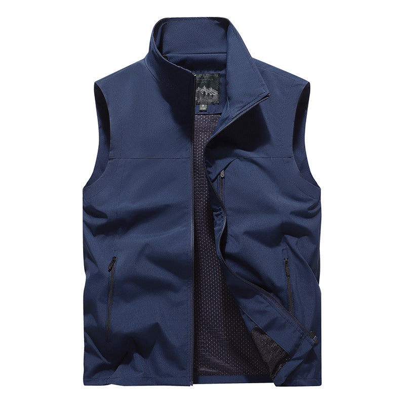Herren Winddichte Softshell‑Outdoorweste mit belüftetem Mesh‑Innenfutter und verdeckten Reißverschlusstaschen – Marzano