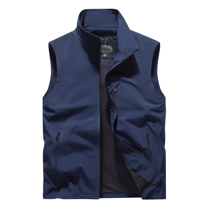 Herren Winddichte Softshell‑Outdoorweste mit belüftetem Mesh‑Innenfutter und verdeckten Reißverschlusstaschen – Marzano