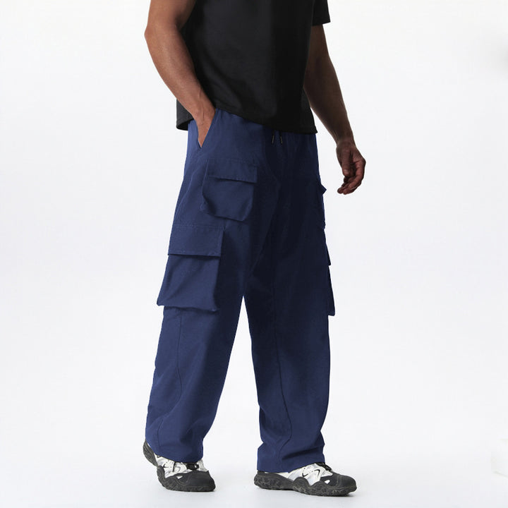 Herren Baggy-Cargohose im Multi-Taschen Utility-Style mit Kordelbund Echo Archiv