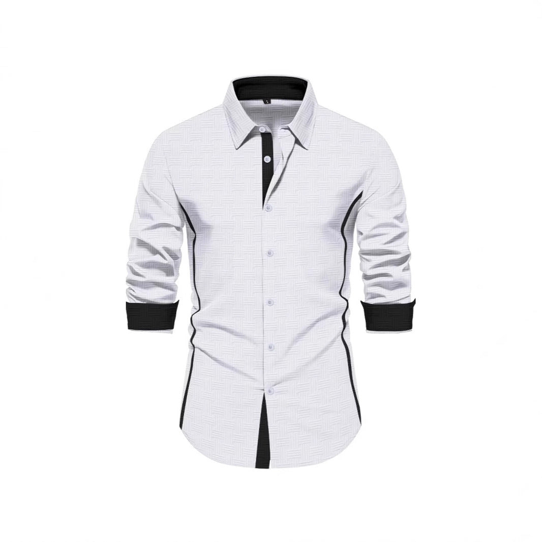 Herren elegantes und modernes Hemd mit strukturiertem Design Echoarchiv