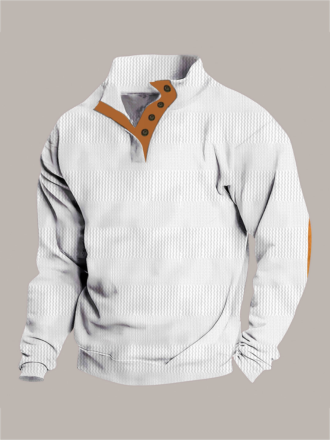 Herren Stehkragen-Pullover mit strukturiertem Design Echoarchiv