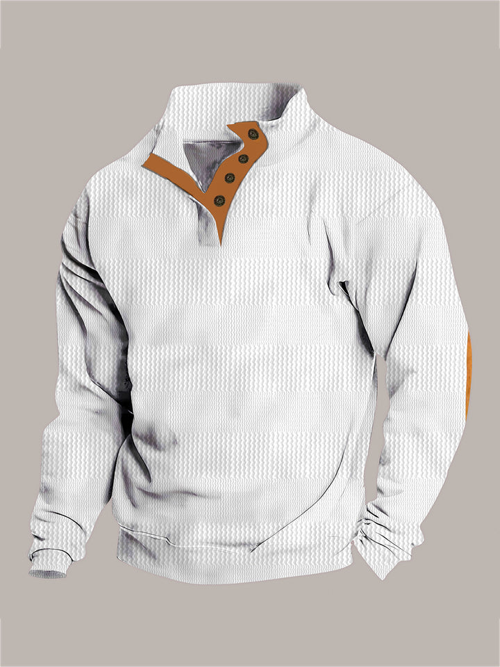 Herren Stehkragen-Pullover mit strukturiertem Design Echoarchiv