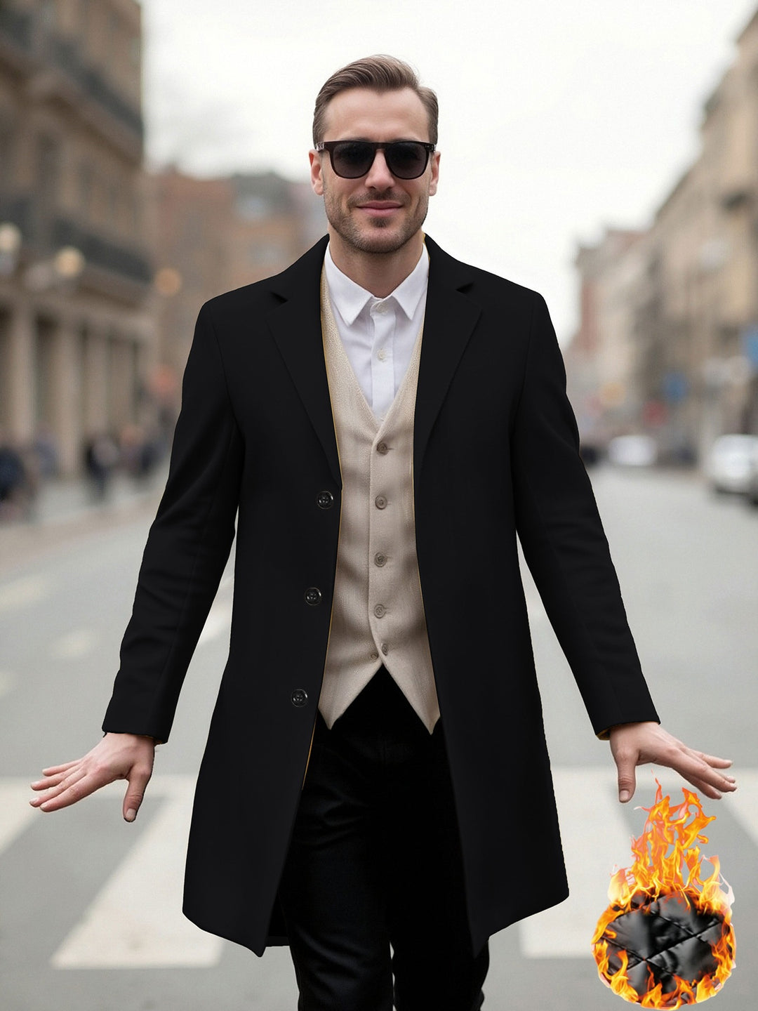 Herren eleganter Langmantel mit modernem Schnitt und optimalem Tragekomfort Echoarchiv