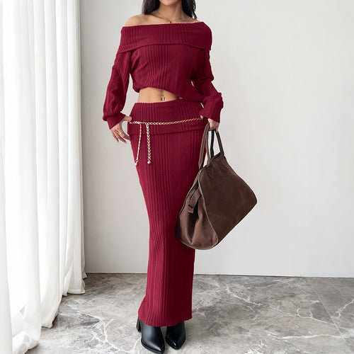 Damen Elegantes Strick-Kleidungsset Echo Archiv