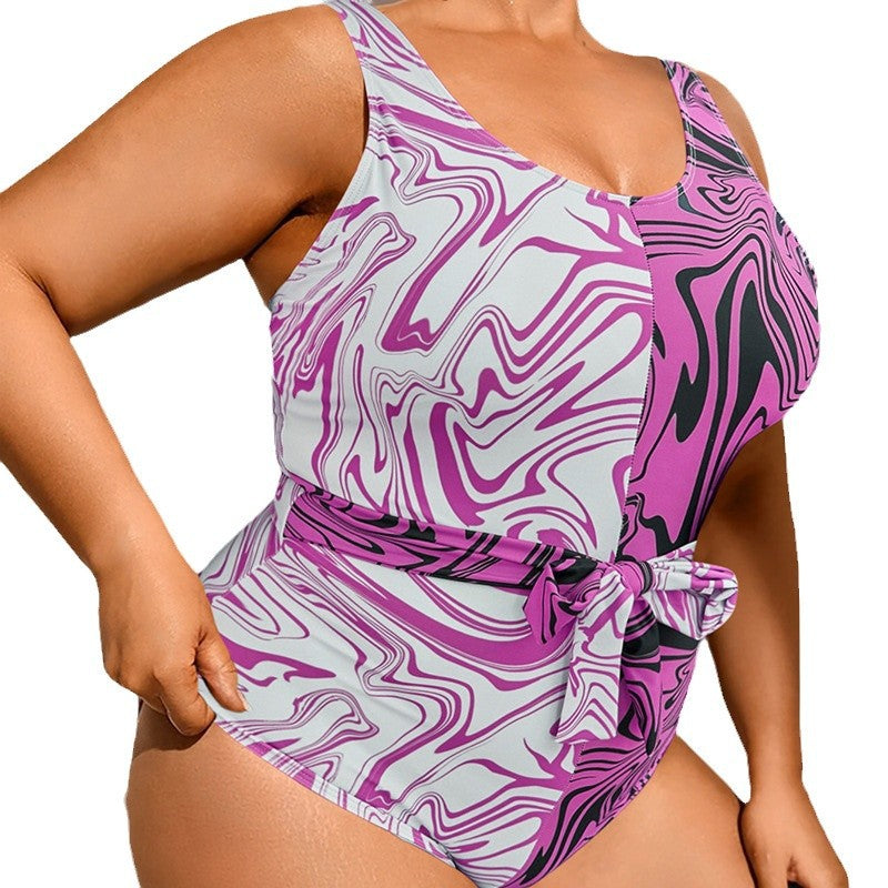 Damen einteiliger Badeanzug mit elegantem Wickel-Design Echo Archiv