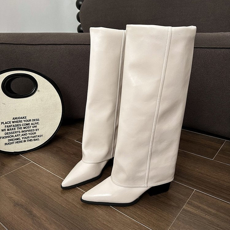 Damen Elegante und schicke Stiefel mit Blockabsatz Echo Archiv