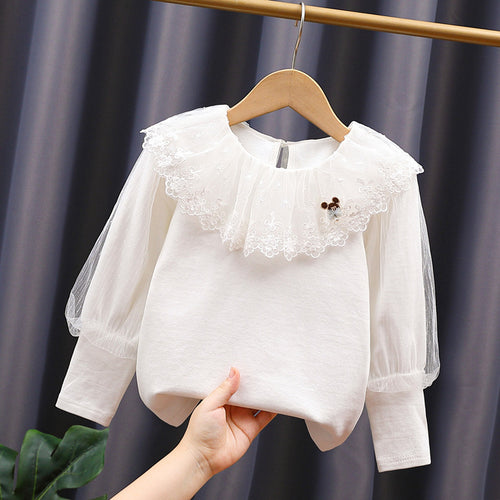 Mädchen Bluse mit voluminösem Tüllkragen Echo Archiv