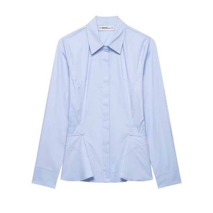 Damen Taillierter Hemdblazer mit verdeckter Knopfleiste, Eingrifftaschen und schmaler Silhouette Echo Archiv