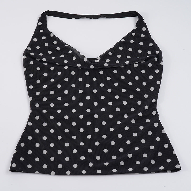 Damen Spaghetti-Trägertop mit verspieltem Punktdesign und elegantem Schnitt Echo Archiv