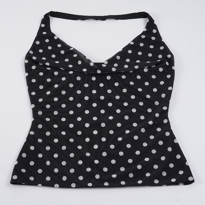 Damen Spaghetti-Trägertop mit verspieltem Punktdesign und elegantem Schnitt Echo Archiv