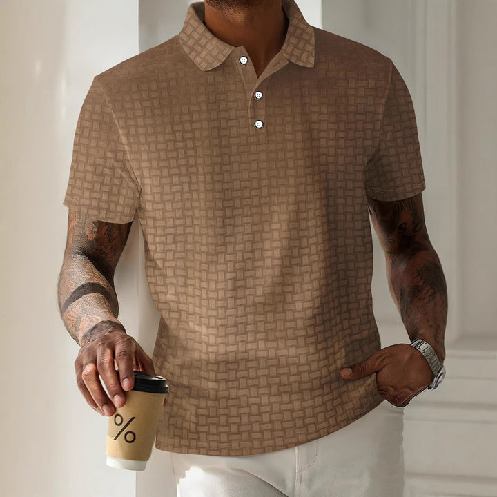 Herren Poloshirt mit modernem Texturdesign und komfortablem Schnitt Echoarchiv