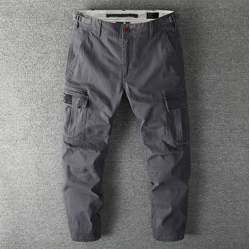 Herren Robuste Baumwoll-Cargohose mit verstärkten Knien und verstellbarem Bund Echoarchiv
