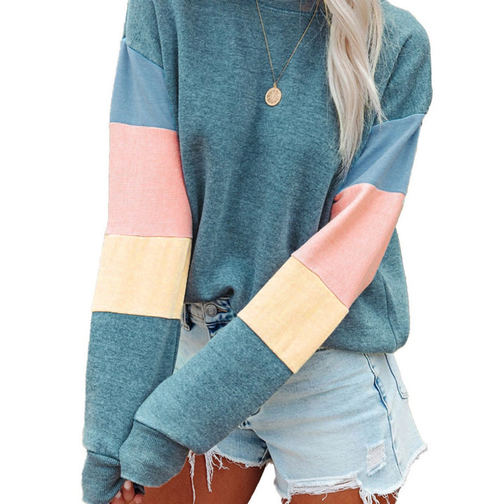 Damen Freizeitpullover mit buntem Ärmeldesign Echoarchiv