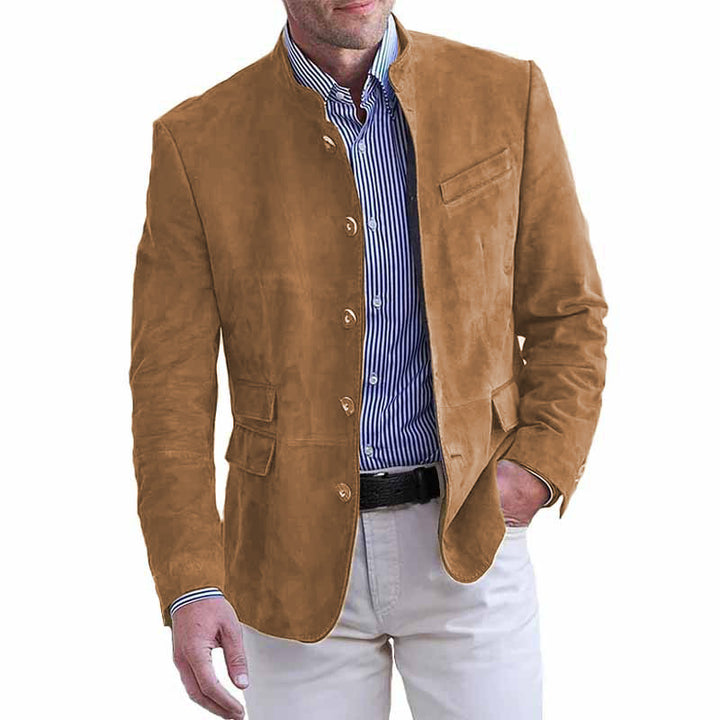 Herren elegante und stilvolle Velourslederjacke Echoarchiv