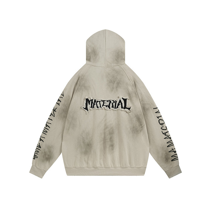 Unisex Kapuzenpullover im Oversize‑Cut mit Batik‑Wash und Statement‑Rückenprint Echoarchiv