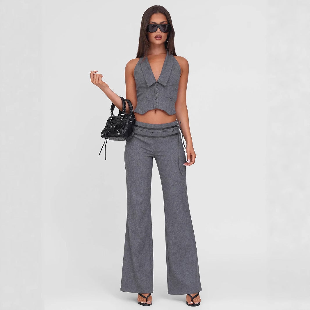 Damen elegantes Wickeloberteil mit stylischem Kragen und verspielten Details Echo Archiv