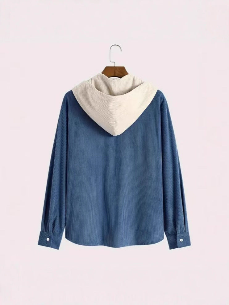 Herren Hemdjacke mit Kapuze und strukturiertem Design Echoarchiv