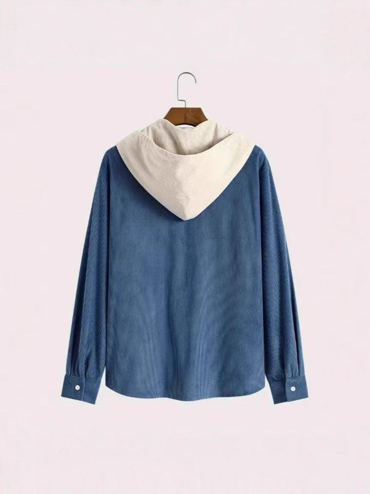 Herren Hemdjacke mit Kapuze und strukturiertem Design Echoarchiv