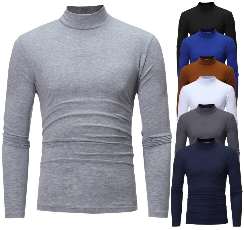 Herren nan tailliertes Langarm-Stehkragen-Shirt aus Stretchjersey Echo Archiv
