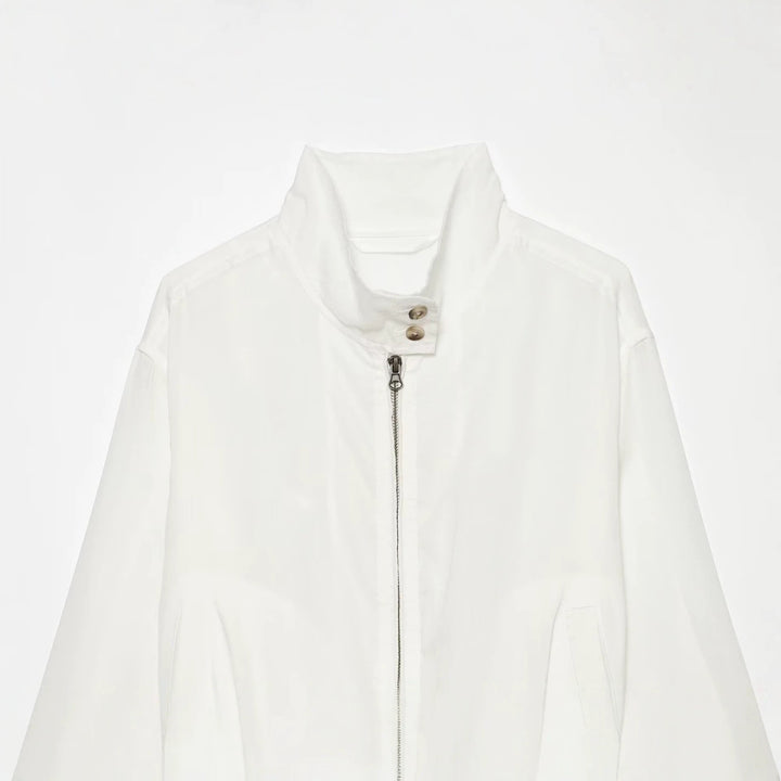 Damen Kurzerblouson im minimalistischen Clean‑Look mit hohem Stehkragen und elastischem Bund Echo Archiv