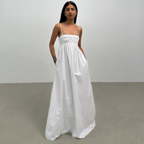Damen Maxi-Kleid mit gerafftem Oberteil und seitlichen Taschen Echo Archiv