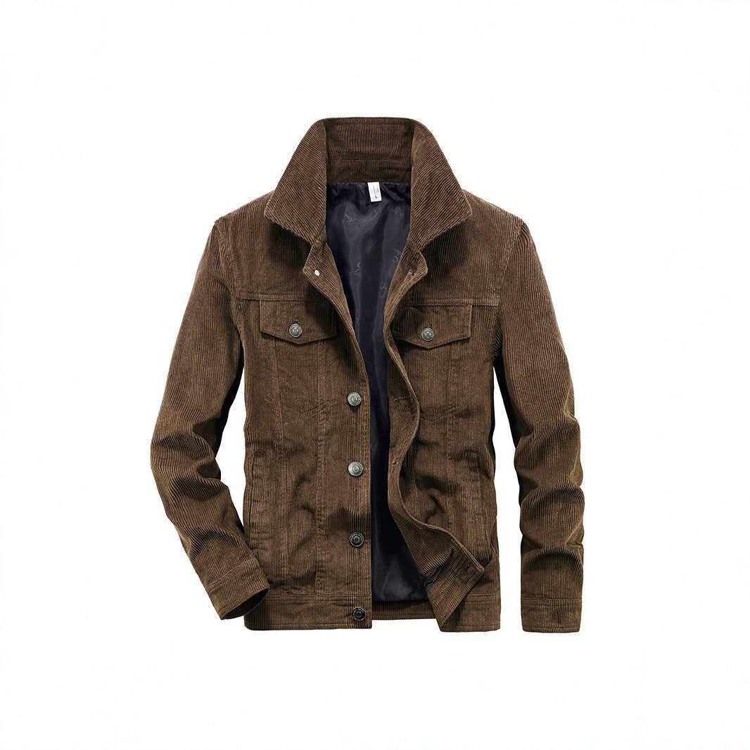 Herren Cordjacke aus Feincord mit Hemdkragen, Brustklappen und gesteppter Innenfütterung Echo Archiv