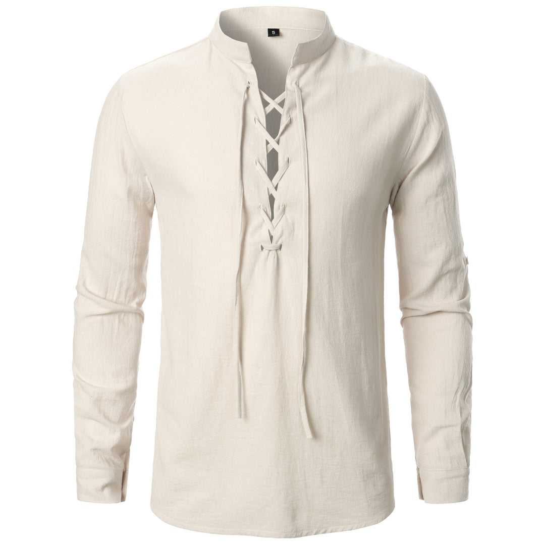 Herren Langarmshirt mit Schnürung Echoarchiv