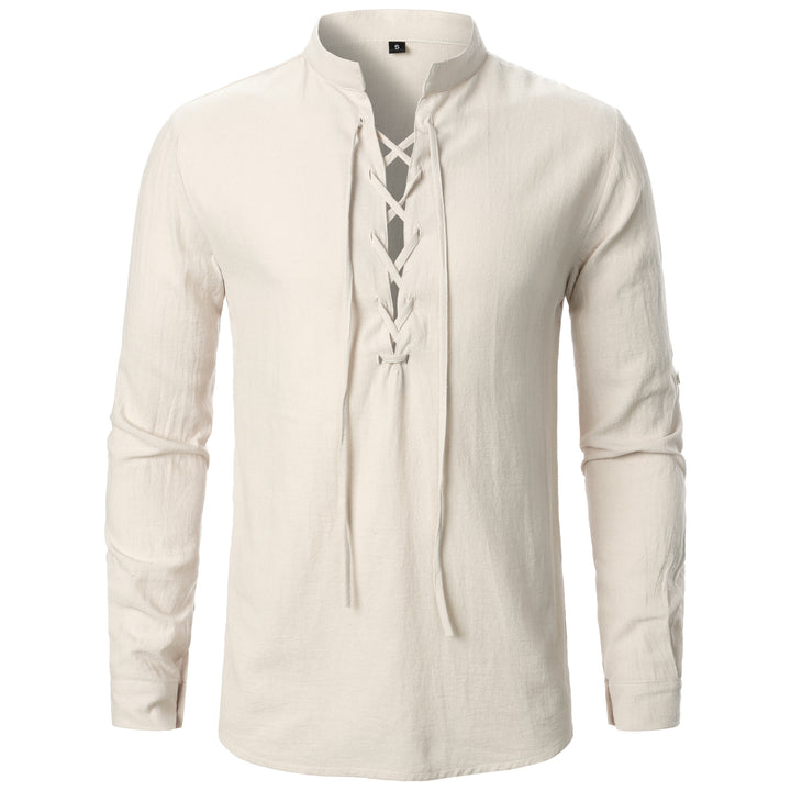 Herren Langarmshirt mit Schnürung Echoarchiv
