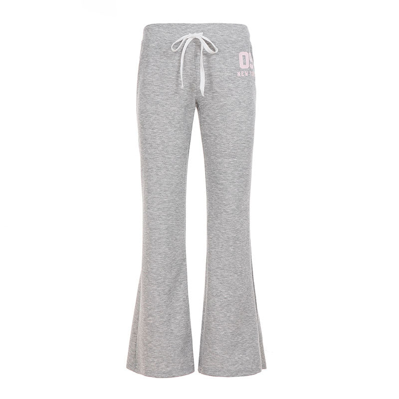 Damen nan ausgestellte Highwaist Loungehose mit elastischem Komfortbund, Bindekordel und weitem Schlag Echo Archiv