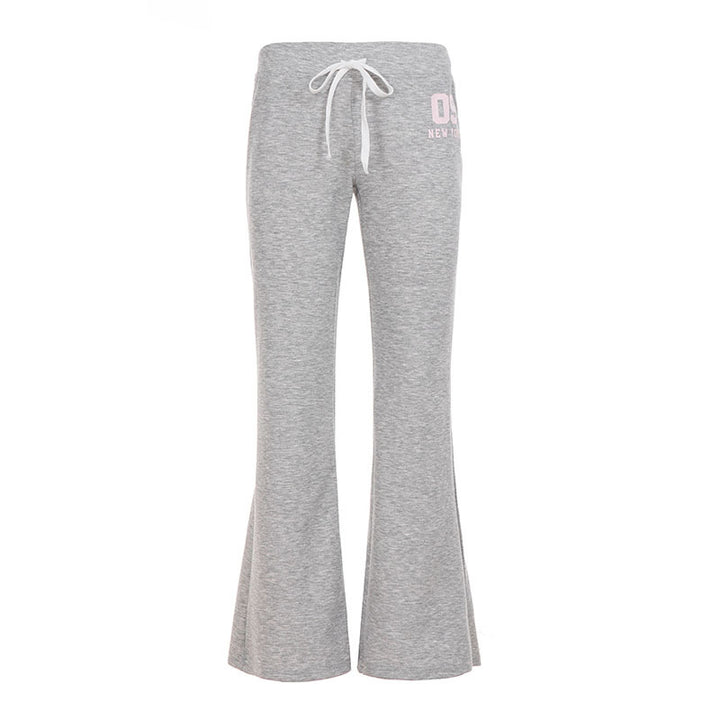 Damen nan ausgestellte Highwaist Loungehose mit elastischem Komfortbund, Bindekordel und weitem Schlag Echo Archiv
