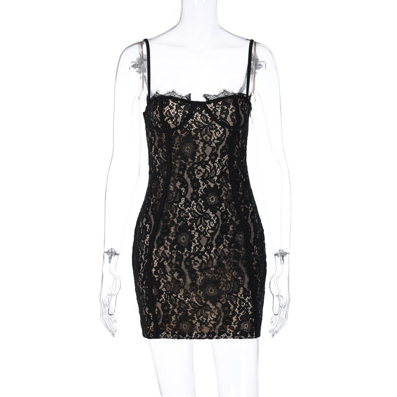 Damen Spitzenbodycon-Kleid Echo Archiv