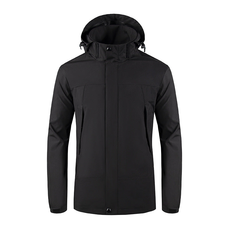 Herren Wind- und Wasserabweisende Softshelljacke mit Kapuze und verdecktem Reißverschluss Echoarchiv