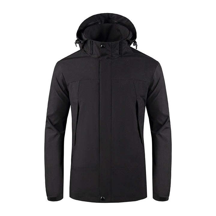Herren Wind- und Wasserabweisende Softshelljacke mit Kapuze und verdecktem Reißverschluss Echoarchiv