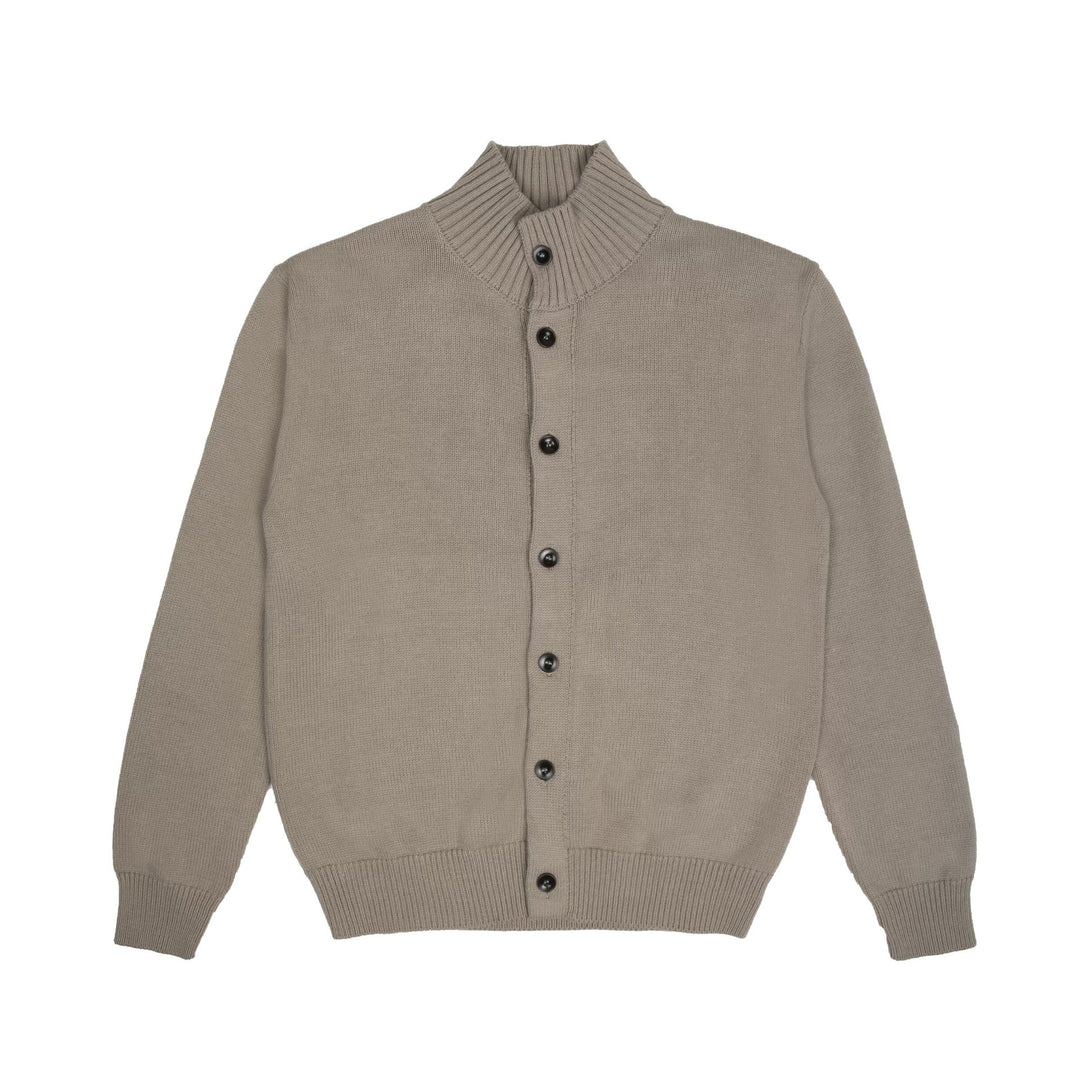 Herren Modischer Strickpullover mit Stehkragen und Knopfleiste Echoarchiv
