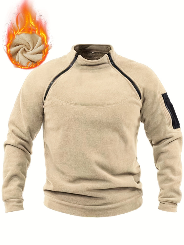 Herren Thermo-Fleecepullover mit Schulter-Reißverschlüssen & Ärmeltasche Echo Archiv